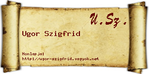 Ugor Szigfrid névjegykártya
